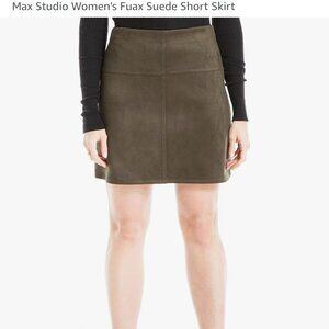 Max Studio Mini Skirt Olive Green